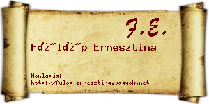 Fülöp Ernesztina névjegykártya
