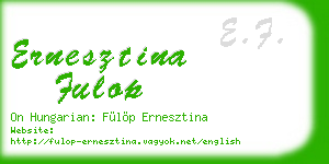 ernesztina fulop business card