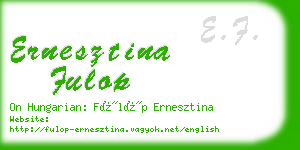 ernesztina fulop business card